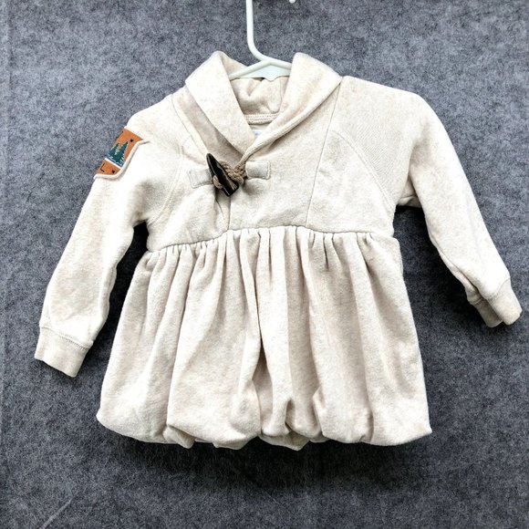 Ralph Lauren Other - Ralph Lauren Baby Girls 6M Shawl Collar Sweatshirt Dress Pullover Cream